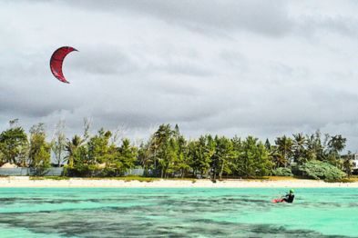 kitesurfing at Le Morne Brabant